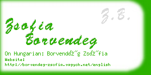 zsofia borvendeg business card